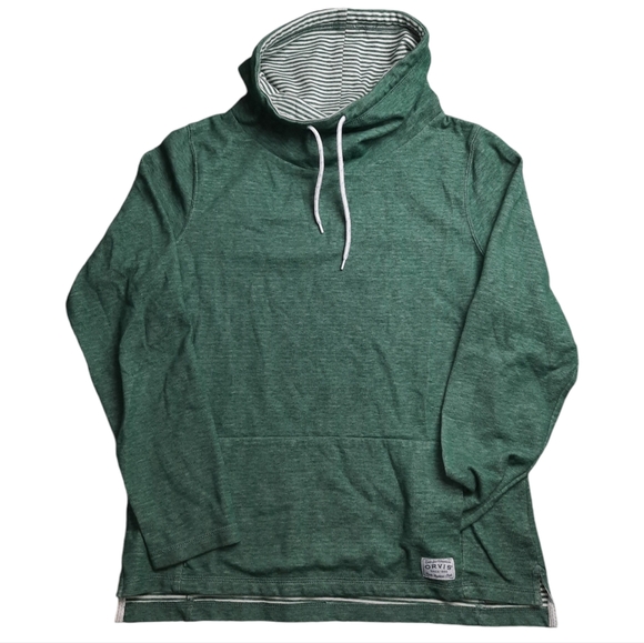 Orvis Green Funnel Neck Pullover Sweatshirt SZ S - Picture 1 of 12